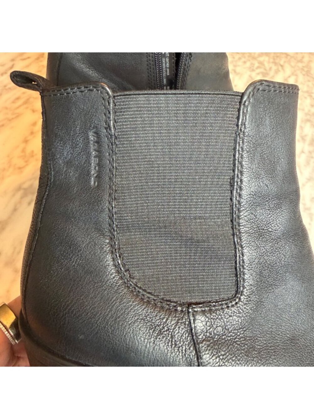 VAGABOND Heeled Chelsea Boot Black Nubuck Leather Size 41 - Picture 7 of 7